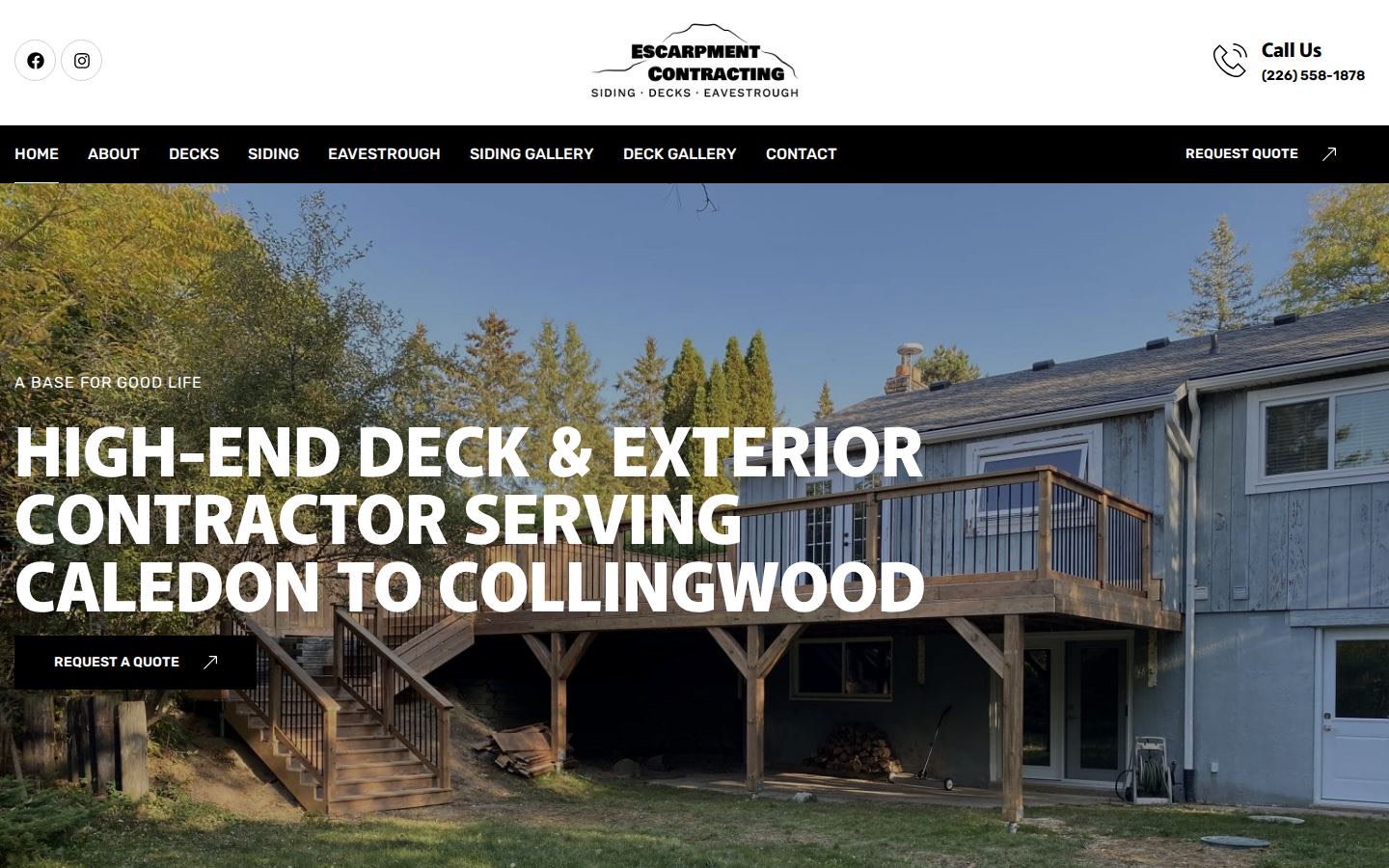 Escarpment Contracting previous website