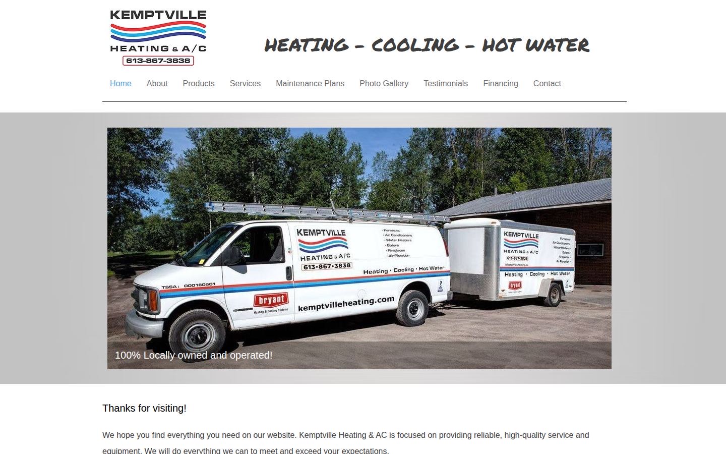 Kemptville Heating previous website